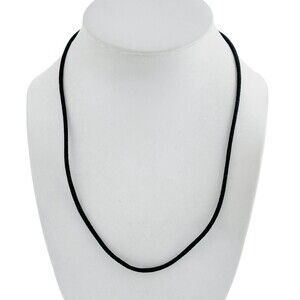 Estate China Sterling Silver 925 3mm Black Corded Necklace 17.5"-18.5"